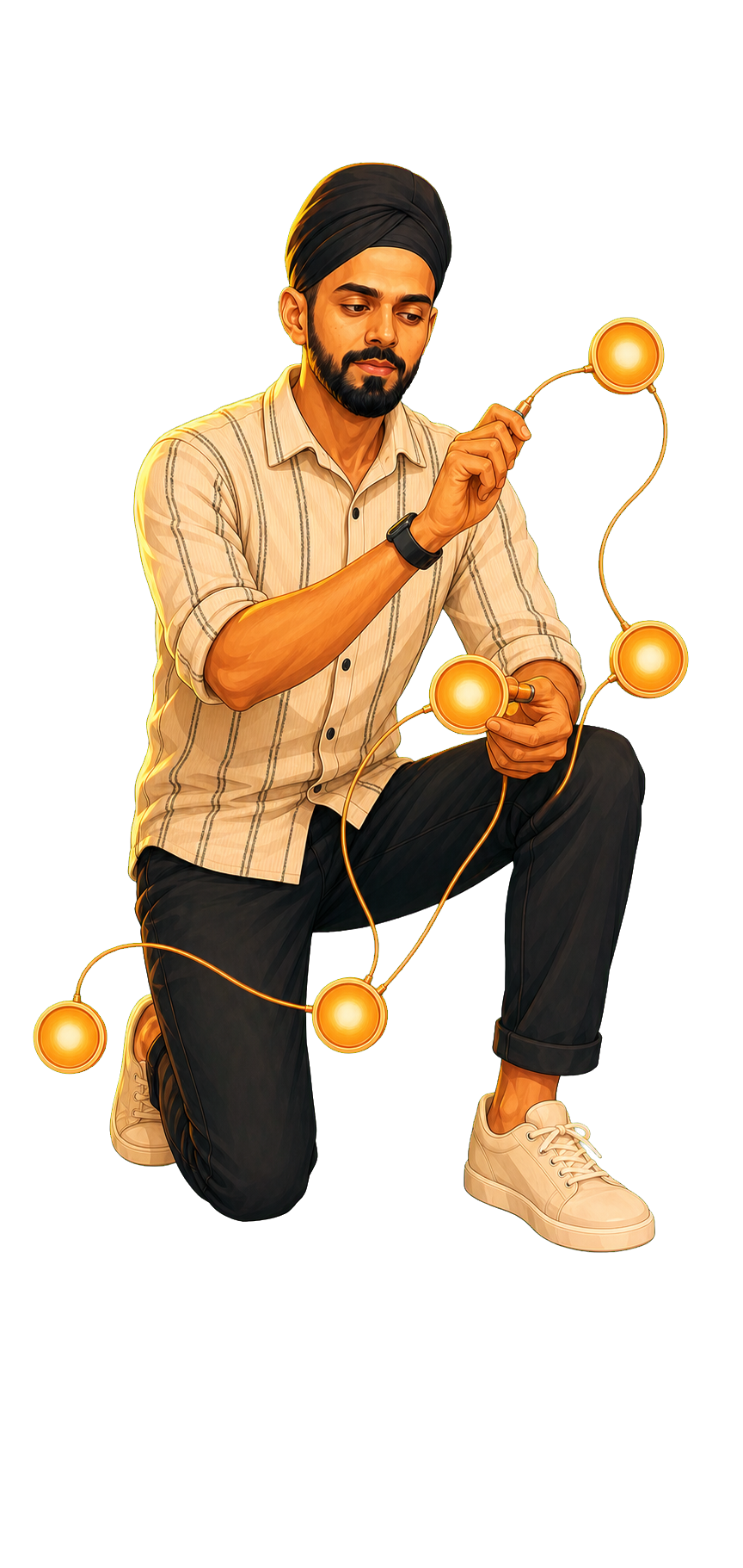 Sunny connecting illuminated parts of a product system